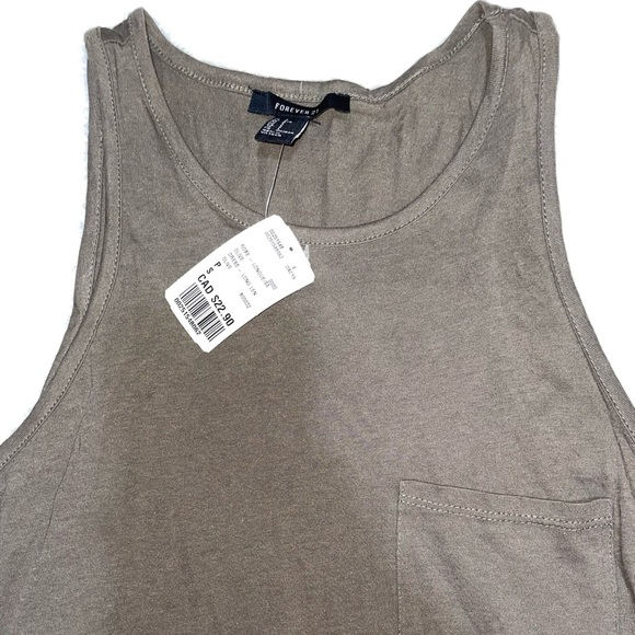 NWT Forever 21 Earth tone Neutrals Maxi Dress Pocket Flowy Full Length Olive​ - Picture 6 of 7